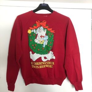 Vintage 90’s This Christmas Starts Here Red Crewneck Sweatshirt